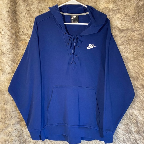 Nike Tops - Nike light weight lace hoodie  sweater Blue women’s medium